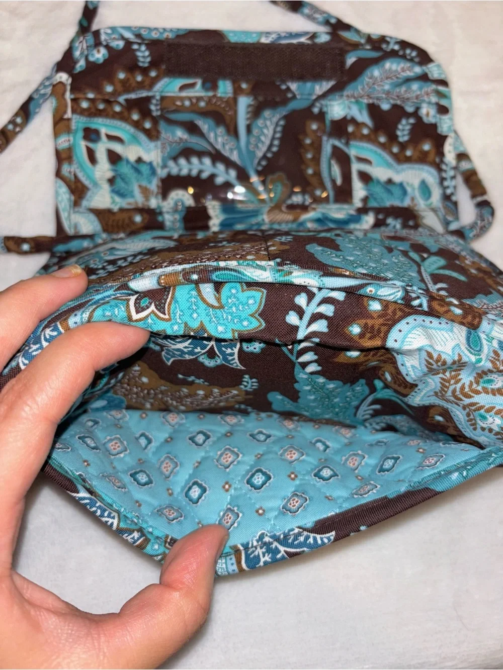 New Vera Bradley Java Blue Wallet Crossbody RETIRED